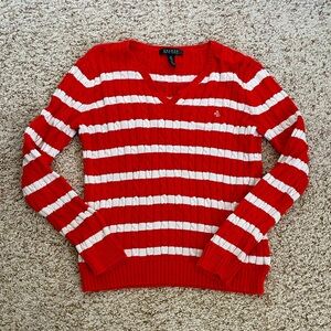 Ralph Lauren striped red and white sweater. Size medium!